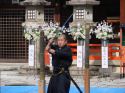 Usinng the traditional sword in Kyoto  