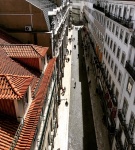 La rua do Carmo desde el elevador de Santa Justa